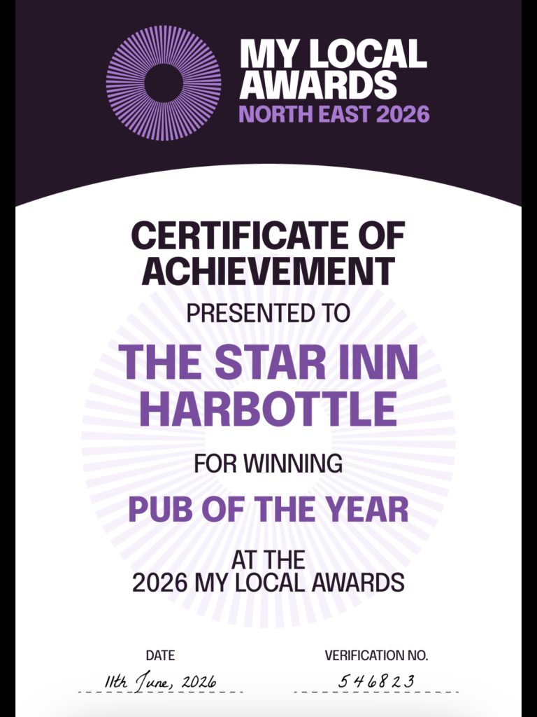 Winner of north east pub of the year 2026