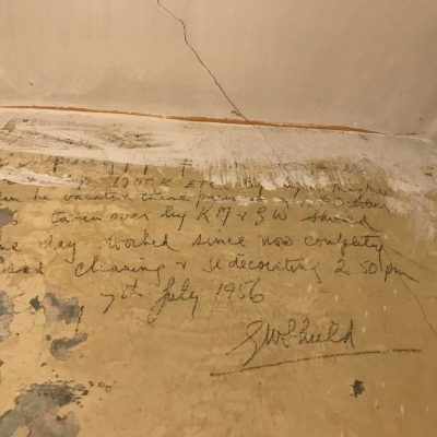 under the wallpaper at The Star Inn, Harbottle, Northumberland