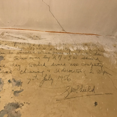 under the wallpaper at The Star Inn, Harbottle, Northumberland