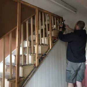 Removing the stairs at The Star Inn, Harbottle