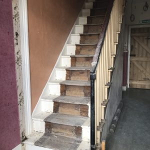 Removing the stairs at The Star Inn, Harbottle