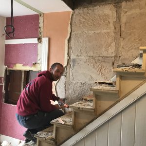 Removing the stairs at The Star Inn, Harbottle