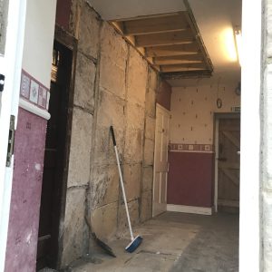 Removing the stairs at The Star Inn, Harbottle